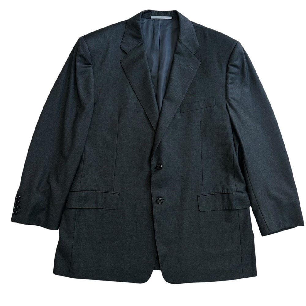 Hickey Freeman Loro Piana Tasmanian S120 Men's 46R Black Wool Blazer Sport Coat